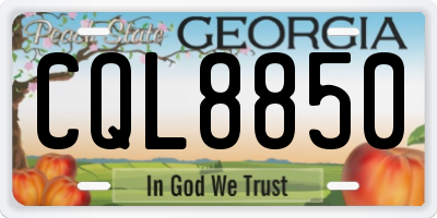 GA license plate CQL8850