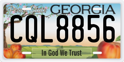 GA license plate CQL8856
