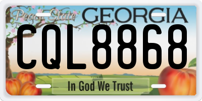 GA license plate CQL8868