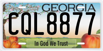 GA license plate CQL8877