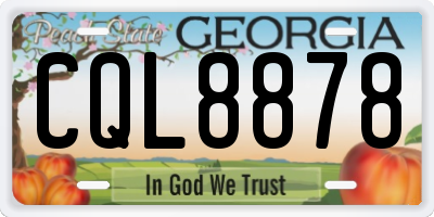 GA license plate CQL8878