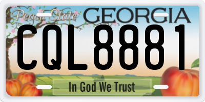 GA license plate CQL8881