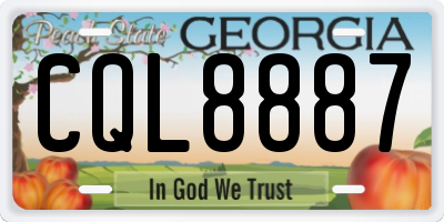 GA license plate CQL8887
