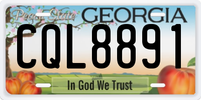GA license plate CQL8891