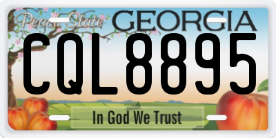 GA license plate CQL8895