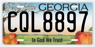 GA license plate CQL8897