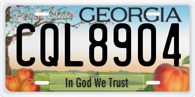 GA license plate CQL8904