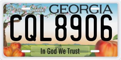 GA license plate CQL8906