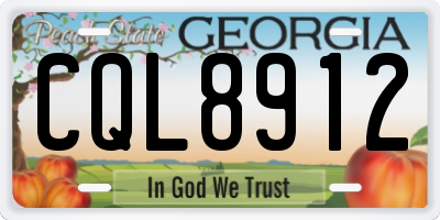 GA license plate CQL8912