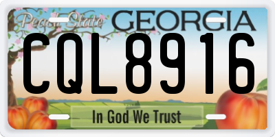 GA license plate CQL8916