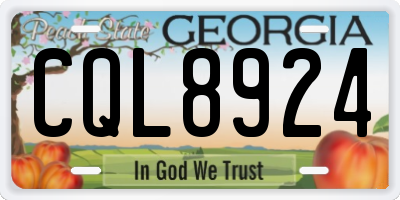GA license plate CQL8924
