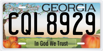 GA license plate CQL8929