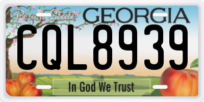 GA license plate CQL8939