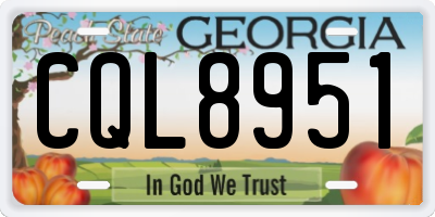 GA license plate CQL8951