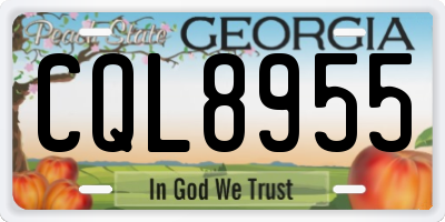 GA license plate CQL8955