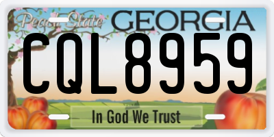 GA license plate CQL8959