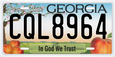 GA license plate CQL8964