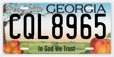 GA license plate CQL8965