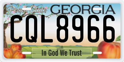 GA license plate CQL8966