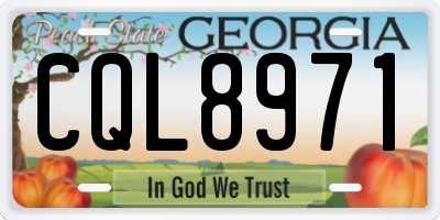 GA license plate CQL8971