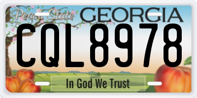GA license plate CQL8978