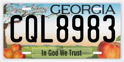 GA license plate CQL8983