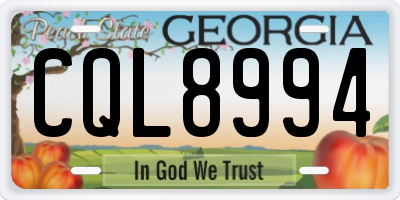 GA license plate CQL8994