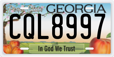 GA license plate CQL8997
