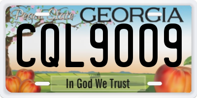 GA license plate CQL9009