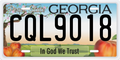 GA license plate CQL9018