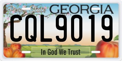 GA license plate CQL9019