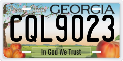GA license plate CQL9023