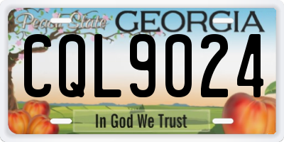 GA license plate CQL9024