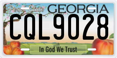 GA license plate CQL9028