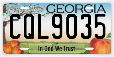 GA license plate CQL9035