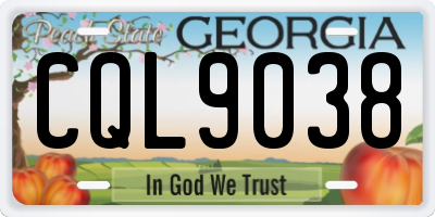 GA license plate CQL9038