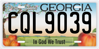 GA license plate CQL9039