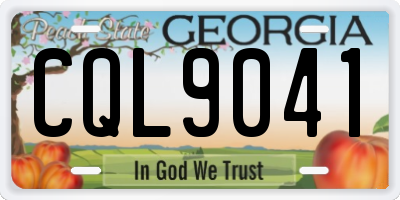GA license plate CQL9041