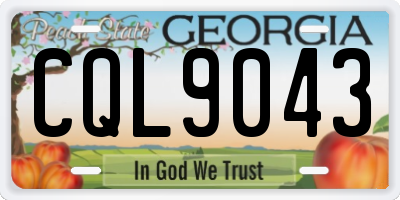 GA license plate CQL9043