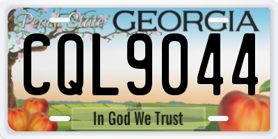 GA license plate CQL9044