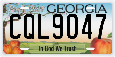 GA license plate CQL9047