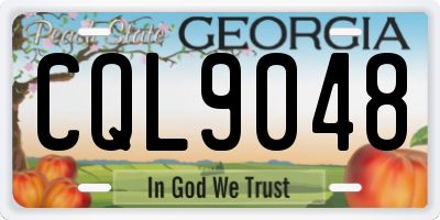 GA license plate CQL9048