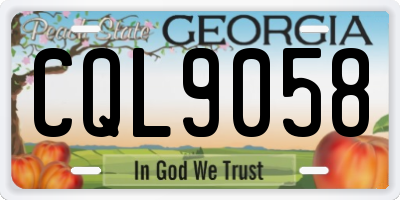 GA license plate CQL9058