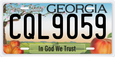 GA license plate CQL9059