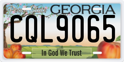 GA license plate CQL9065