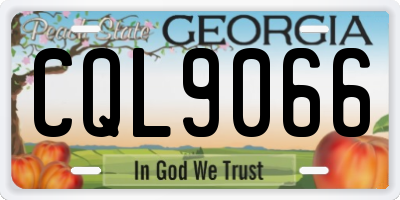 GA license plate CQL9066
