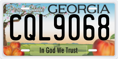 GA license plate CQL9068