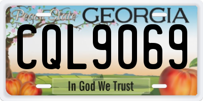 GA license plate CQL9069