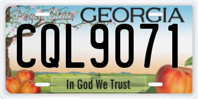 GA license plate CQL9071