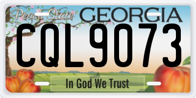 GA license plate CQL9073